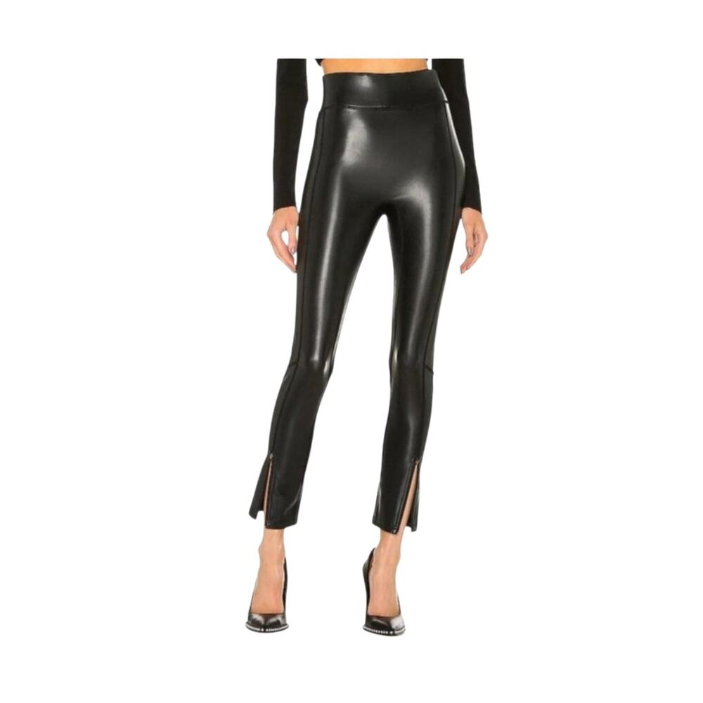 A.L.C. Black Emile Faux Leather Pull On Skinny Legging Ankle Zip Pants, Size 4